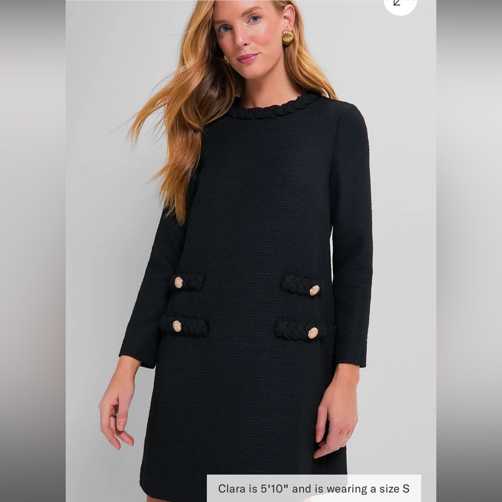 NWT Tuckernuck Jackie tweed dress black